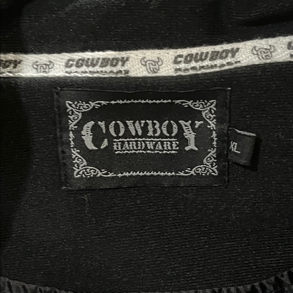 Cowboy HARDWARE Classics Black Logo Zip-Up WOODSMAN SOFT SHELL Jacket MEN SIZE L - Picture 10 of 12
